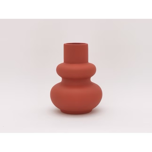 NWT Orgin 21 Orange Ceramic Modern Vase - Picture 2 of 8